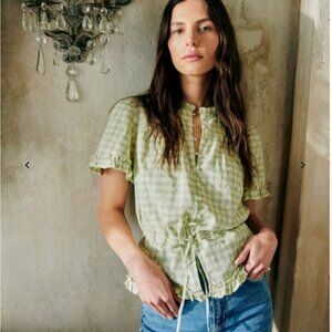 Sezane Shenali Shirt Sun-embroidered Vichy - Size 2 / 34